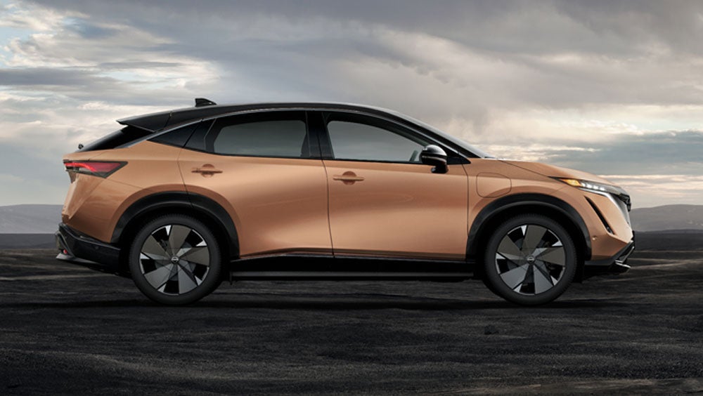 Nissan ARIYA in Sunrise Copper in dramatic landscape | Nissan City of Port Chester in Port Chester NY